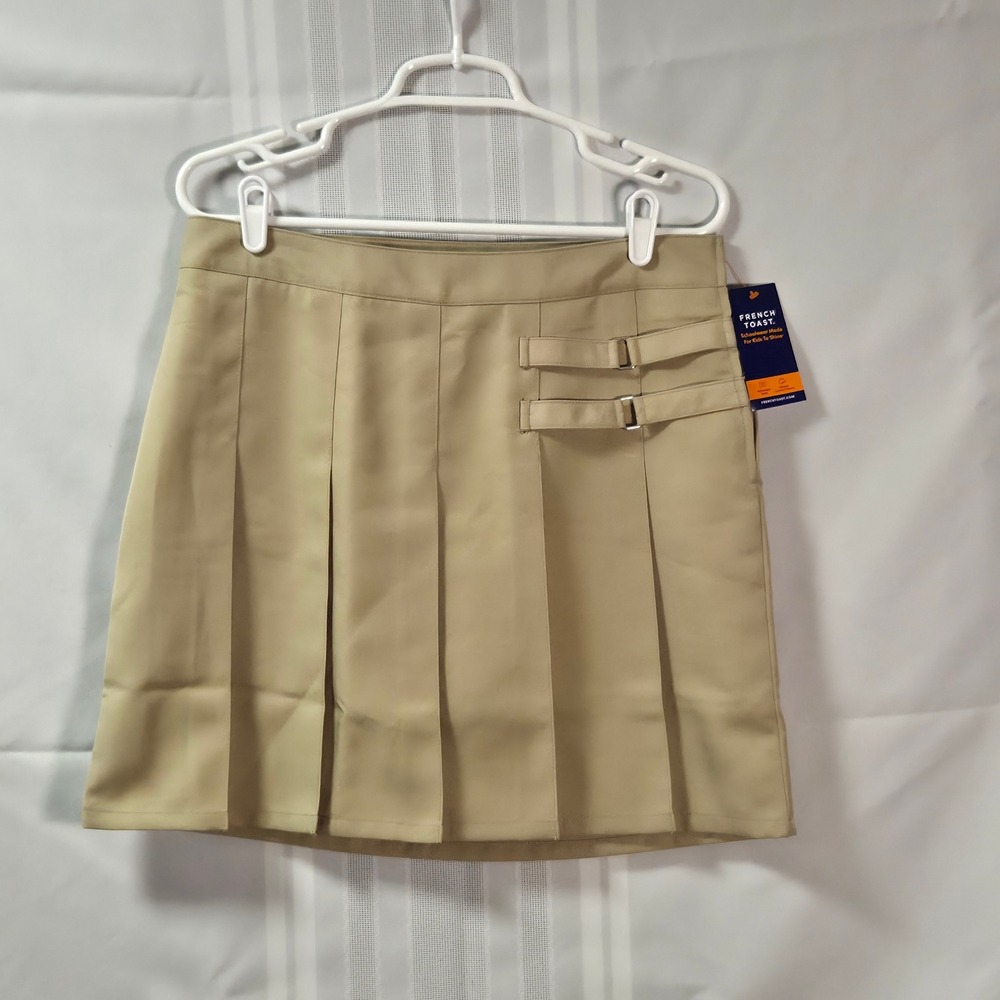 French Toast Skort Girls 14.5 Plus Khaki G 2 Tab Scooter Plus Pleated Uniform